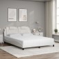 vidaXL Bett mit Matratze Weiß 160x200 cm Kunstleder vidaXL Bett mit Matratze Weiß 160x200 cm Kunstleder