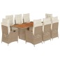 vidaXL 9-tlg. Garten-Essgruppe mit Kissen Beige Poly Rattan vidaXL 9-tlg. Garten-Essgruppe mit Kissen Beige Poly Rattan