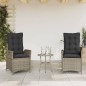 vidaXL Gartensessel mit Kissen 2 Stk. Verstellbar Grau Poly Rattan vidaXL Gartensessel mit Kissen 2 Stk. Verstellbar Grau Poly Rattan
