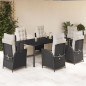 vidaXL 7-tlg. Garten-Essgruppe mit Kissen Schwarz Poly Rattan vidaXL 7-tlg. Garten-Essgruppe mit Kissen Schwarz Poly Rattan
