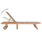Klappbare Sonnenliegen mit Rollen 2 Stk. Teak Massiv Textilene Klappbare Sonnenliegen mit Rollen 2 Stk. Teak Massiv Textilene