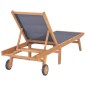 Klappbare Sonnenliegen mit Rollen 2 Stk. Teak Massiv Textilene Klappbare Sonnenliegen mit Rollen 2 Stk. Teak Massiv Textilene