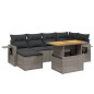 vidaXL 7-tlg. Garten-Sofagarnitur mit Kissen Grau Poly Rattan vidaXL 7-tlg. Garten-Sofagarnitur mit Kissen Grau Poly Rattan