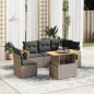 vidaXL 6-tlg. Garten-Sofagarnitur mit Kissen Grau Poly Rattan vidaXL 6-tlg. Garten-Sofagarnitur mit Kissen Grau Poly Rattan