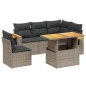 vidaXL 6-tlg. Garten-Sofagarnitur mit Kissen Grau Poly Rattan vidaXL 6-tlg. Garten-Sofagarnitur mit Kissen Grau Poly Rattan