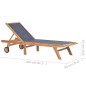 Klappbare Sonnenliegen mit Rollen 2 Stk. Teak Massiv Textilene Klappbare Sonnenliegen mit Rollen 2 Stk. Teak Massiv Textilene