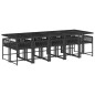 vidaXL 11-tlg. Garten-Essgruppe mit Kissen Schwarz Poly Rattan vidaXL 11-tlg. Garten-Essgruppe mit Kissen Schwarz Poly Rattan