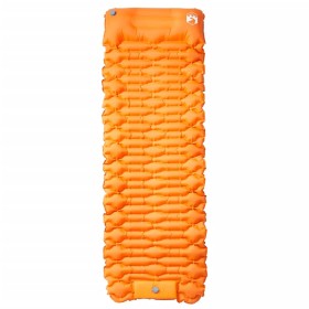 vidaXL Selbstaufblasende Isomatte mit Kissen Orange