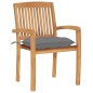 Stapelbare Gartenstühle mit Kissen 6 Stk. Massivholz Teak Stapelbare Gartenstühle mit Kissen 6 Stk. Massivholz Teak