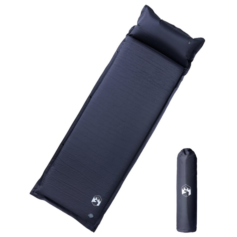 vidaXL Selbstaufblasende Isomatte mit Kissen Grau vidaXL Selbstaufblasende Isomatte mit Kissen Grau
