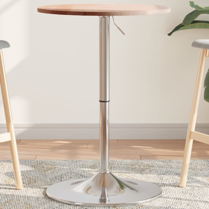 vidaXL Bartisch Ø50x89,5 cm Massivholz Eiche vidaXL Bartisch Ø50x89,5 cm Massivholz Eiche