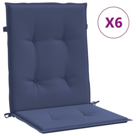 vidaXL Niedriglehner-Auflagen 6 Stk. Marineblau Stoff