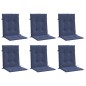 vidaXL Niedriglehner-Auflagen 6 Stk. Marineblau Stoff