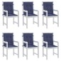 vidaXL Niedriglehner-Auflagen 6 Stk. Marineblau Stoff