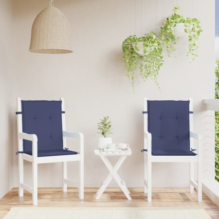vidaXL Niedriglehner-Auflagen 2 Stk. Marineblau Stoff