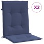 vidaXL Niedriglehner-Auflagen 2 Stk. Marineblau Stoff vidaXL Niedriglehner-Auflagen 2 Stk. Marineblau Stoff