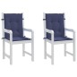 vidaXL Niedriglehner-Auflagen 2 Stk. Marineblau Stoff vidaXL Niedriglehner-Auflagen 2 Stk. Marineblau Stoff