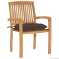 Stapelbare Gartenstühle mit Kissen 6 Stk. Massivholz Teak Stapelbare Gartenstühle mit Kissen 6 Stk. Massivholz Teak