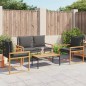 vidaXL 4-tlg. Garten-Lounge-Set mit Kissen Schwarz Poly Rattan vidaXL 4-tlg. Garten-Lounge-Set mit Kissen Schwarz Poly Rattan