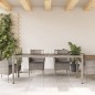 vidaXL Gartentisch mit Glasplatte Grau 190x90x75 cm Poly Rattan vidaXL Gartentisch mit Glasplatte Grau 190x90x75 cm Poly Rattan