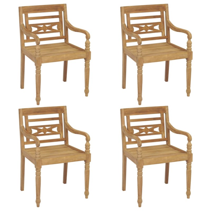 vidaXL Batavia-Stühle 4 Stk. Massivholz Teak vidaXL Batavia-Stühle 4 Stk. Massivholz Teak
