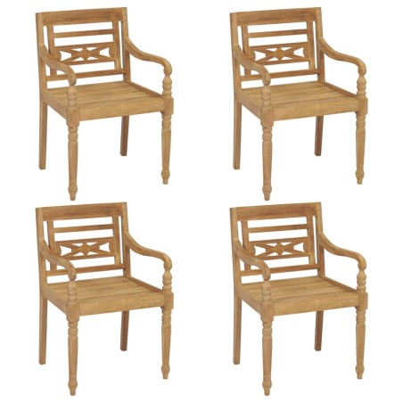 vidaXL Batavia-Stühle 4 Stk. Massivholz Teak