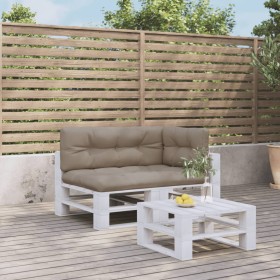 vidaXL Palettenkissen 3-tlg. Taupe Stoff