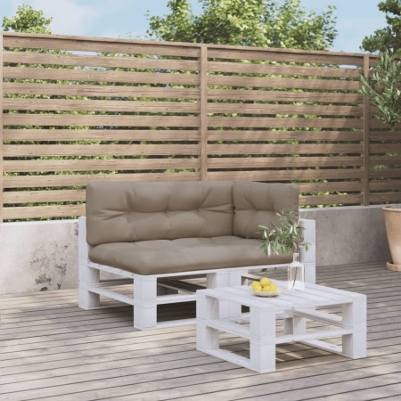 vidaXL Palettenkissen 3-tlg. Taupe Stoff
