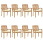 Stapelbare Gartenstühle mit Kissen 8 Stk. Massivholz Teak Stapelbare Gartenstühle mit Kissen 8 Stk. Massivholz Teak
