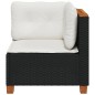 vidaXL Garten-Ecksofa mit Kissen Schwarz Poly Rattan vidaXL Garten-Ecksofa mit Kissen Schwarz Poly Rattan