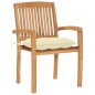 Stapelbare Gartenstühle mit Kissen 8 Stk. Massivholz Teak Stapelbare Gartenstühle mit Kissen 8 Stk. Massivholz Teak
