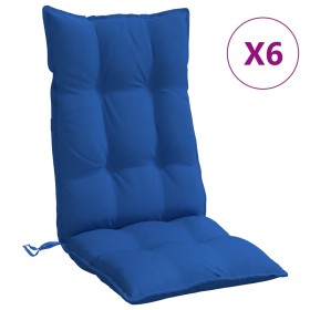 vidaXL Hochlehner-Auflagen 6 Stk. Königsblau Oxford-Gewebe