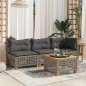 vidaXL Gartensofa mit Kissen 3-Sitzer Grau Poly Rattan vidaXL Gartensofa mit Kissen 3-Sitzer Grau Poly Rattan