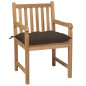 Gartenstühle 6 Stk. mit Taupe Kissen Massivholz Teak Gartenstühle 6 Stk. mit Taupe Kissen Massivholz Teak