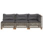 vidaXL Gartensofa mit Kissen 3-Sitzer Grau Poly Rattan vidaXL Gartensofa mit Kissen 3-Sitzer Grau Poly Rattan
