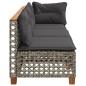 vidaXL Gartensofa mit Kissen 3-Sitzer Grau Poly Rattan vidaXL Gartensofa mit Kissen 3-Sitzer Grau Poly Rattan