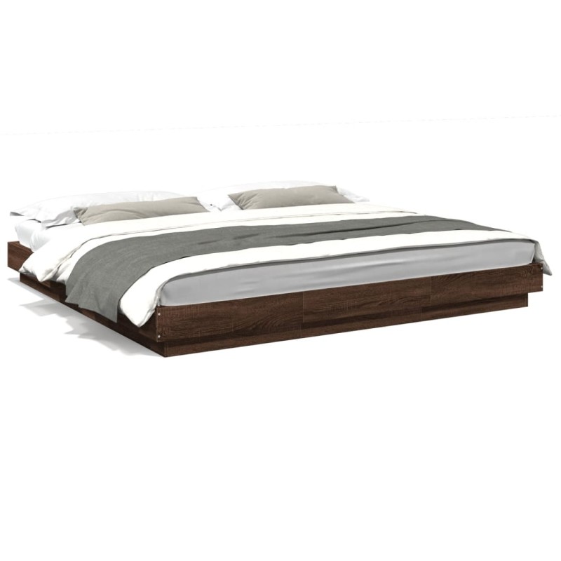 vidaXL Bettgestell Braun Eichen-Optik 200x200 cm Holzwerkstoff vidaXL Bettgestell Braun Eichen-Optik 200x200 cm Holzwerkstoff