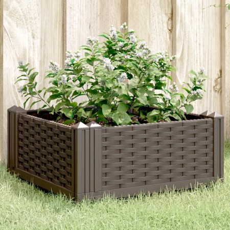 vidaXL Pflanzkasten mit Erdspießen Braun 42,5x42,5x28,5 cm PP