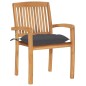vidaXL Stapelbare Gartenstühle mit Kissen 6 Stk. Massivholz Teak vidaXL Stapelbare Gartenstühle mit Kissen 6 Stk. Massivholz Teak