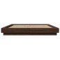 vidaXL Bettgestell mit LED Braun Eichen-Optik 150x200 cm Holzwerkstoff vidaXL Bettgestell mit LED Braun Eichen-Optik 150x200 cm Holzwerkstoff