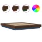 vidaXL Bettgestell mit LED Braun Eichen-Optik 150x200 cm Holzwerkstoff vidaXL Bettgestell mit LED Braun Eichen-Optik 150x200 cm Holzwerkstoff