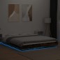 vidaXL Bettgestell mit LED Räuchereiche 150x200cm Holzwerkstoff vidaXL Bettgestell mit LED Räuchereiche 150x200cm Holzwerkstoff