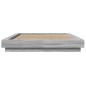 vidaXL Bettgestell mit LED Grau Sonoma 135x190 cm Holzwerkstoff vidaXL Bettgestell mit LED Grau Sonoma 135x190 cm Holzwerkstoff