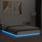 vidaXL Bettgestell mit LED Weiß 135x190 cm Holzwerkstoff vidaXL Bettgestell mit LED Weiß 135x190 cm Holzwerkstoff