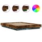 vidaXL Bettgestell mit LED Räuchereiche 120x190 cm Holzwerkstoff vidaXL Bettgestell mit LED Räuchereiche 120x190 cm Holzwerkstoff