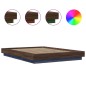 vidaXL Bettgestell mit LED Braun Eichen-Optik 120x190 cm Holzwerkstoff vidaXL Bettgestell mit LED Braun Eichen-Optik 120x190 cm Holzwerkstoff