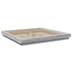 vidaXL Bettgestell Grau Sonoma 180x200 cm Holzwerkstoff