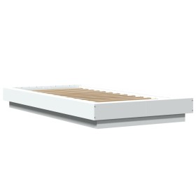 vidaXL Bettgestell mit LED Weiß 90x200 cm Holzwerkstoff