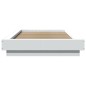 vidaXL Bettgestell mit LED Weiß 90x200 cm Holzwerkstoff vidaXL Bettgestell mit LED Weiß 90x200 cm Holzwerkstoff