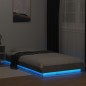 vidaXL Bettgestell mit LED Betongrau 90x190 cm Holzwerkstoff vidaXL Bettgestell mit LED Betongrau 90x190 cm Holzwerkstoff